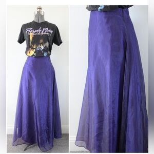 1990s-2000s Vintage SCALA Purple Organza Maxi Skirt